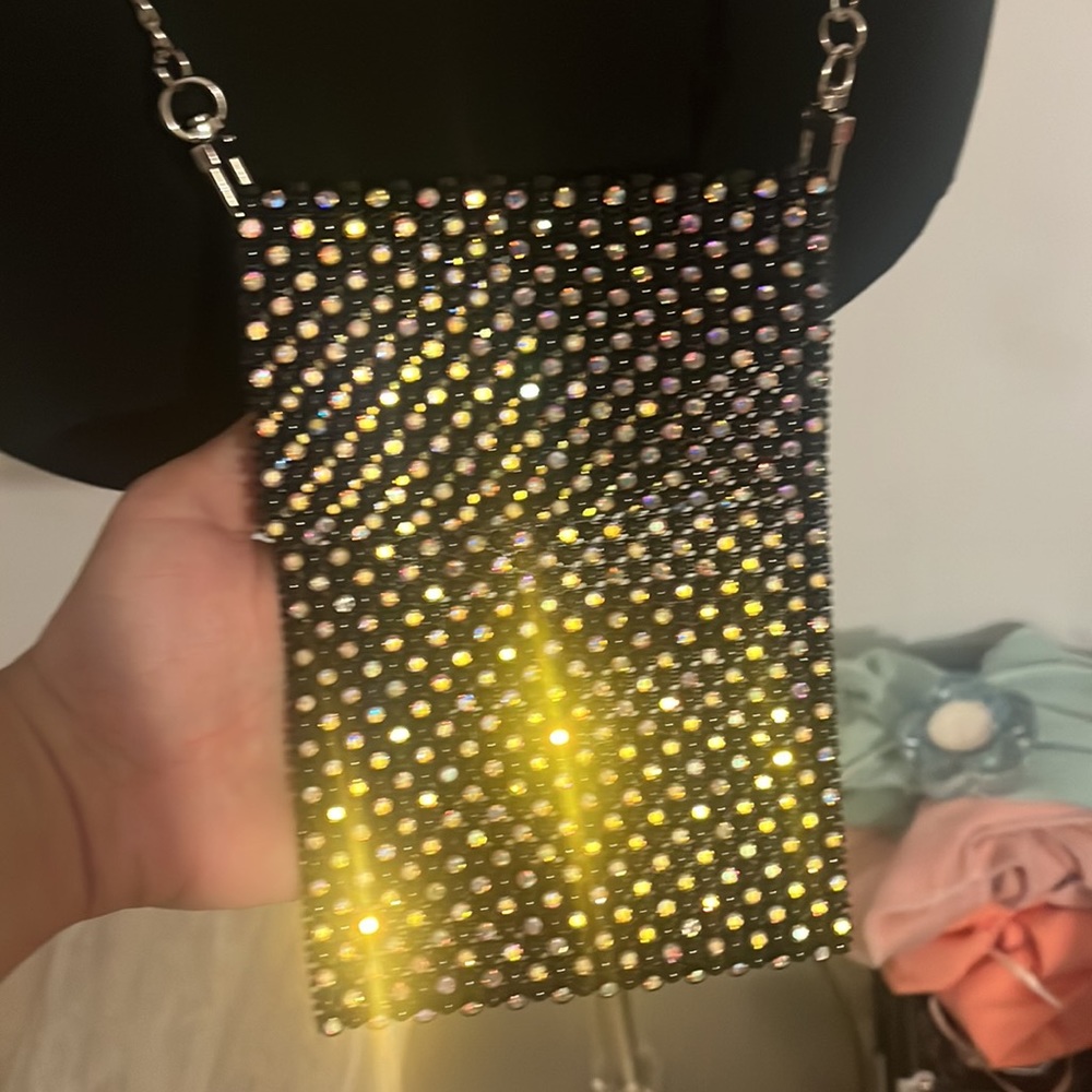 Crossbody sparkling crystal bag